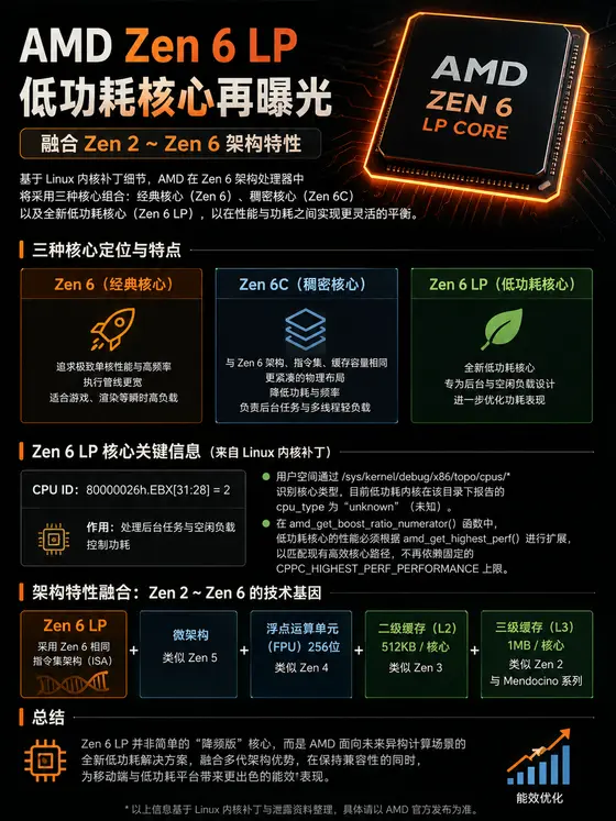 AMD Zen6 布局曝光，性能与功耗兼顾