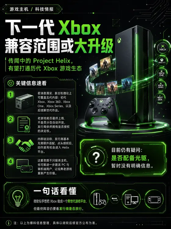 微软下一代 Xbox 主机或将兼容全部历代游戏