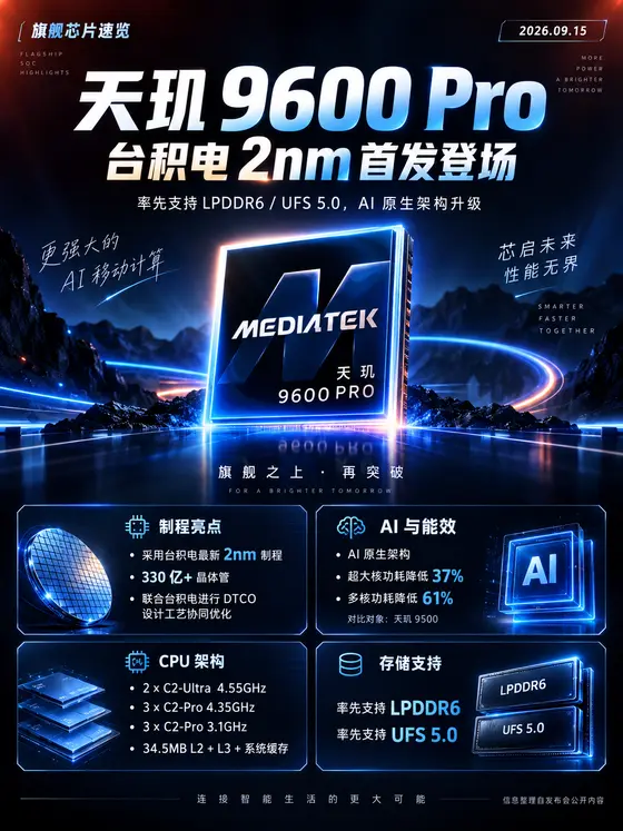 天玑9600 Pro登场，2nm旗舰芯片来了
